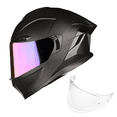 thumbnail image 1 of 1Storm Motorcycle Full Face Helmet DOT Adults Street Bike Dual Visor Sun Inner Shield with One Extra Clear Shield: HJAH15 Tinted Matt Black, 1 of 7