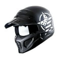 thumbnail image 1 of 1Storm Motorcycle Full Face Helmet Open Face Helmet with Smoked Shield (Detachable Visor & Face Mask): HKY881S-E Star White, 1 of 9