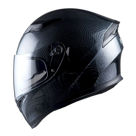 1Storm Motorcycle Full Face Helmet Street Bike Dual Visor/Sun Shield N-HJK316 Carbon Fiber Black