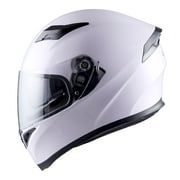 1Storm Motorcycle Full Face Helmet Street Bike Dual Visor/Sun Shield N-HJK316 Glossy White