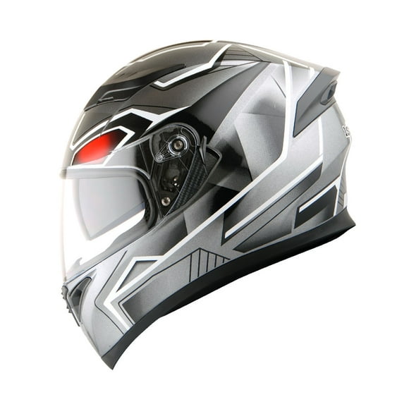 1Storm Motorcycle Full Face Helmet Street Bike Dual Visor/Sun Shield N-HJK316 Panther Black