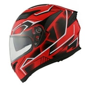 1Storm Motorcycle Full Face Helmet Street Bike Dual Visor/Sun Shield N-HJK316 Panther Red