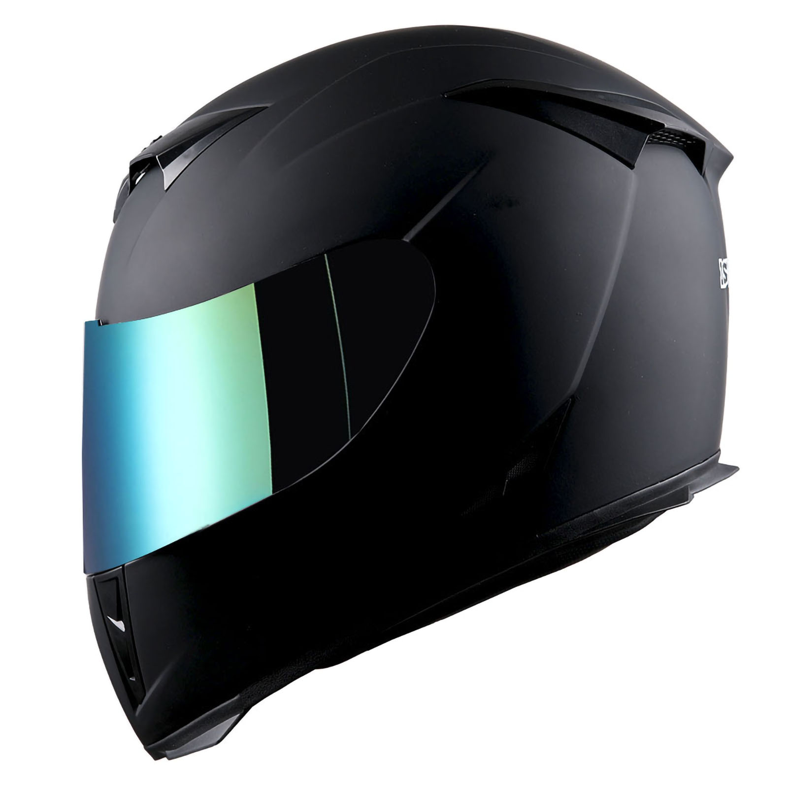 Casco Integral 1Storm para Motocicleta de Calle, Diseño Calavera Rey HJK311 + Escudo Transparente Extra; Negro Mate