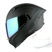 1Storm Motorcycle Full Face Helmet for Adults Men and Women Street Bike Racing Helmet DOT Approved with one Extra Clear Shield KT828 Matt Black