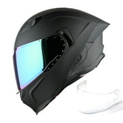1Storm Motorcycle Full Face Helmet Men and Women DOT Approved with one Extra Clear Shield: KT828 Matt Black