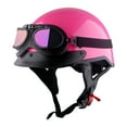 thumbnail image 1 of 1Storm Motorcycle Half Face Helmet HKY205V Mopeds Scooter Pilot with retractable Inner Smoked Visor, Glossy Pink + T008 Black Tinted Goggle Bundle, 1 of 9