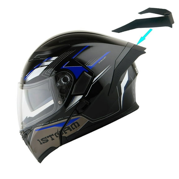 1Storm Motorcycle Modular Full Face Flip up Dual Visor Helmet + Spoiler: HB89 Storm Blue