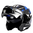 thumbnail image 1 of 1Storm Motorcycle Modular Full Face Helmet Street Bike Flip up Dual Visor/Sun Shield Racing Racing Blue HJA119, 1 of 4