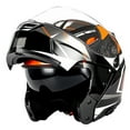 thumbnail image 1 of 1Storm Motorcycle Modular Full Face Helmet Street Bike Flip up Dual Visor/Sun Shield Racing Racing Orange HJA119, 1 of 4