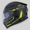 thumbnail image 1 of 1Storm Motorcycle Street Bike Modular Flip up Dual Visor Full Face Helmet HB89 Arrow Yellow, 1 of 6