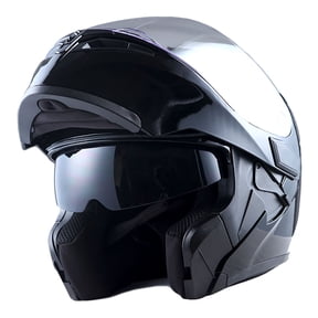 1Storm Adult Motorcycle Modular Flip up Street Bike Full Face Dual Visor Helmet HB-B89CLS Glossy Black