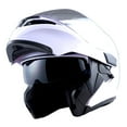 thumbnail image 1 of 1Storm Adult Motorcycle Modular Flip up Street Bike Full Face Dual Visor Helmet HB-B89CLS Glossy White, 1 of 5