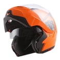 thumbnail image 1 of 1Storm Motorcycle Street Bike Modular/Flip up Dual Visor/Sun Shield Full Face Helmet HG339 Glossy Orange, 1 of 7