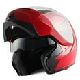 thumbnail image 1 of 1Storm Motorcycle Street Bike Modular/Flip up Dual Visor/Sun Shield Full Face Helmet HG339 Glossy Red, 1 of 7