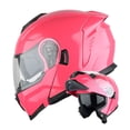 thumbnail image 1 of 1Storm Motorcycle Street Bike Modular/Flip up Dual Visor Sun Shield Full Face Helmet: HJK920 Glossy Pink, 1 of 6