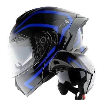 black and blue womens motorcycle helmet AUBOA Full Face Helmets for Adults Men Women DOT Street Bike Racing with Tinted Visor Model MD-813 (Gloss Black, S) : Automotive Sizes Range From XS Women's Motorcycle Helmets in Women's