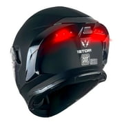 1Storm New Motorcycle Bike Modular Full Face Helmet Dual Visor Sun Shield with Rechargeable LED Tail Light LED-X90 Matt Black