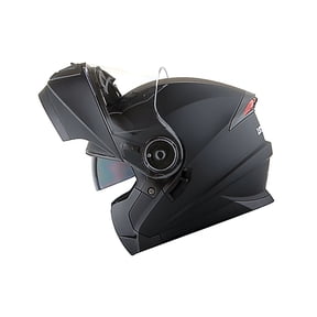1Storm New Motorcycle Bike Modular Full Face Helmet NOLED901 Dual Visor Sun Shield: Matt Black
