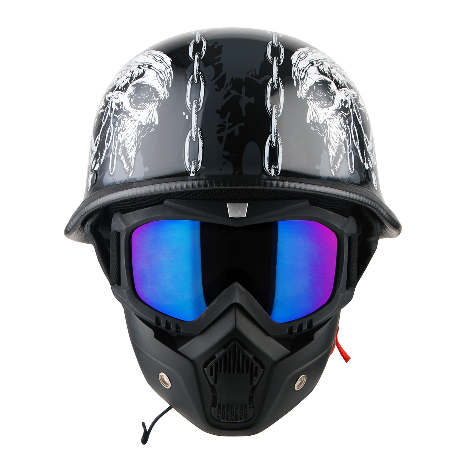 1Storm Novelty Motorcycle Half Face Helmet German Style DOT Approved