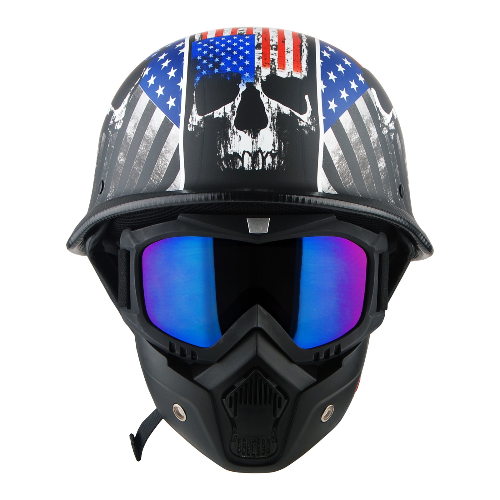 1Storm Novelty Motorcycle Half Face Helmet German Style DOT Approved