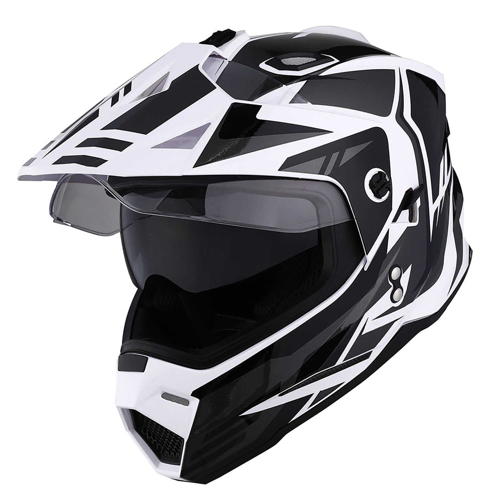 1Storm Youth Kids Dual Sport Dual Visor Motorcycle Motocross Off Road Full Face Helmet HF802Youth Storm Black