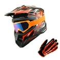 thumbnail image 1 of 1Storm Youth Kids Motocross Helmet BMX MX Bike Helmet Teenager Racing Style Youth_HF801; Racing Orange + Goggles + Skeleton Glove Bundle, 1 of 8