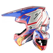 1Storm Youth Motocross Helmet Kids ATV Helmet BMX MX Dirt Go Kart Teenager T602 Zaku Mecha Blue