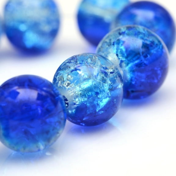 1Strand Baking Painted Crackle Glass Beads Strands Round Blue 8mm Hole: 1.3~1.6mm about 100pcs/strand 31.4 inch