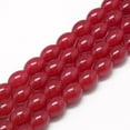 thumbnail image 1 of 1Strand Baking Painted Glass Beads Strands Oval Imitation Jade Dark Red 8~8.5x6~6.5mm Hole: 1.5mm about 96pcs/strand 32.2 inch, 1 of 2