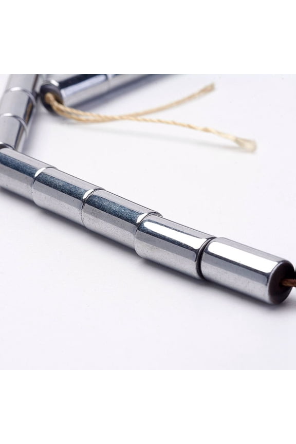 1Strand Electroplate Magnetic Synthetic Hematite Strands Column Grade A Platinum Plated 6.5x12mm Hole: 1mm 31pcs/strand 15.74 inch