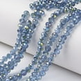 thumbnail image 1 of 1Strand Electroplate Transparent Glass Beads Strands Half Green Plated Faceted Rondelle Light Sky Blue 4x3mm Hole: 0.4mm 145pcs/strand 18.9 inch(48cm) DIY, 1 of 2