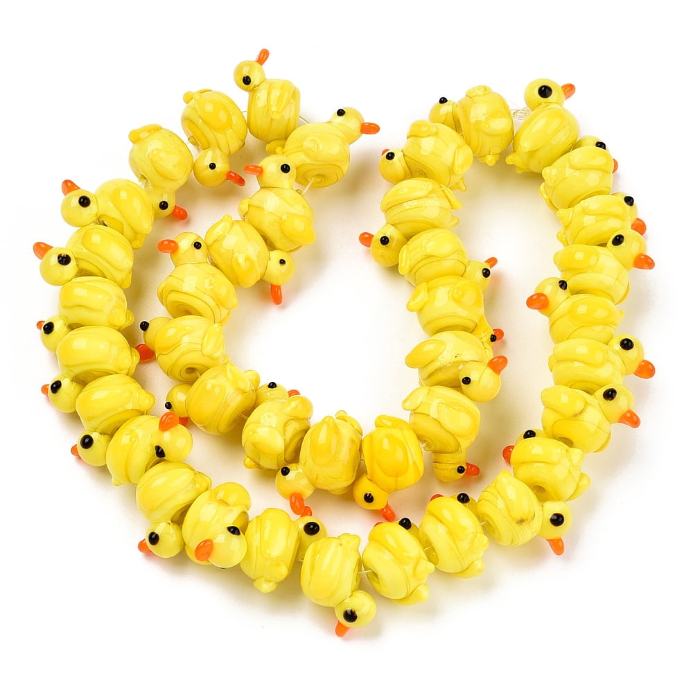 Handmade Duck Shaped Glass Beads – 40PCS Lampwork Beads For DIY Jewelry Making, Bracelets & Crafts (22-25mm)