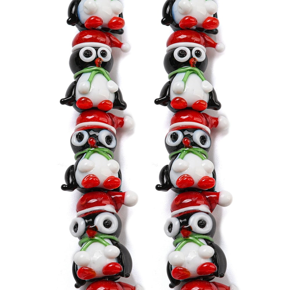 1Strand Handmade Lampwork Beads Strands Penguin 19~20x15.5~17x12~13mm Hole: 1.2~1.4mm 25pcs/strand 19.09 inch(48.5cm)