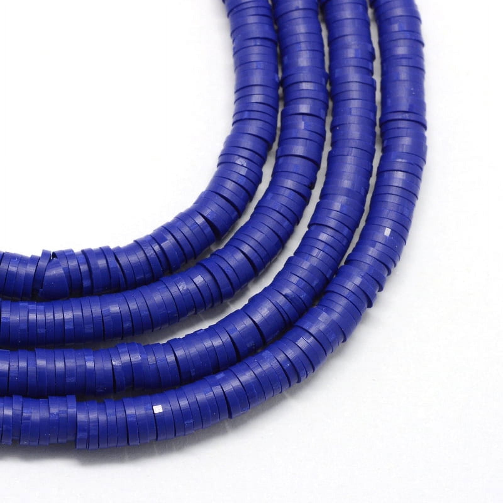 Cheriswelry 6mm Midnight Blue Polymer Clay Beads | 380-400pcs Strand Flat Round Spacer Beads For Jewelry Making
