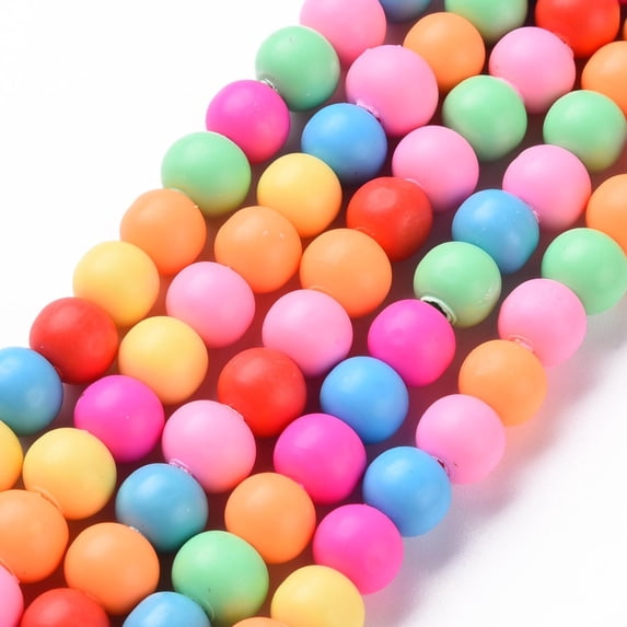 1Strand Handmade Polymer Clay Beads Strands Round Mixed Color 8~9x7~8mm Hole: 1.5m m about 50pcs/strand 15.75 inch(40cm)
