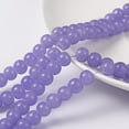 thumbnail image 1 of 1Strand Imitation Jade Glass Beads Strands Spray Painted Round Medium Slate Blue 6mm Hole: 1.3~1.6mm about 133pcs/strand 31.4 inch, 1 of 3
