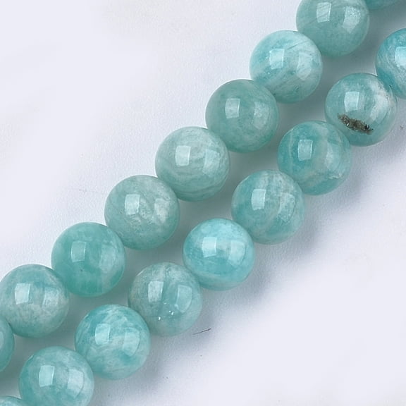 1Strand Natural Amazonite Beads Strands Grade A Round 6mm Hole: 0.8mm 30~33pcs/strand 7.4 inch