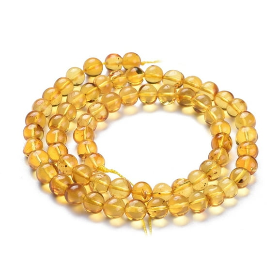 1Strand Natural Amber Beads Strands Round 6~7mm Hole: 0.6mm 66pcs/Strand 15.75 inch(40cm)