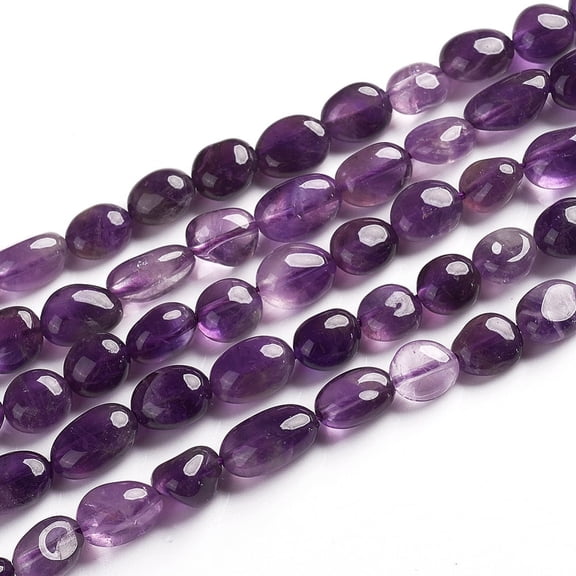 1Strand Natural Amethyst Beads Strands Tumbled Stone Hole: 0.8mm 50pcs/Strand 15.67 inch(39.8cm)