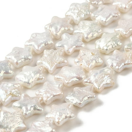 1Strand Natural Baroque Pearl Keshi Pearl Beads Strands Cultured Freshwater Pearl Star Grade 7A Old Lace 10~12.5x10~11x3~5mm Hole: 0.5mm about 38pcs/strand 15.35~15.55''(39~39.5cm)