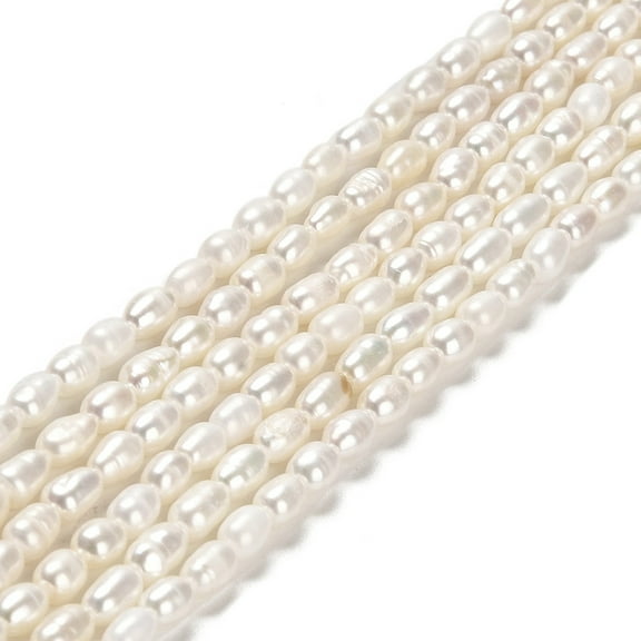 1Strand Natural Cultured Freshwater Pearl Beads Strands Rice Grade 4A Old Rose 5~5.5x3~3.5mm Hole: 0.5mm 67~69pcs/strand 14.17''(36cm)