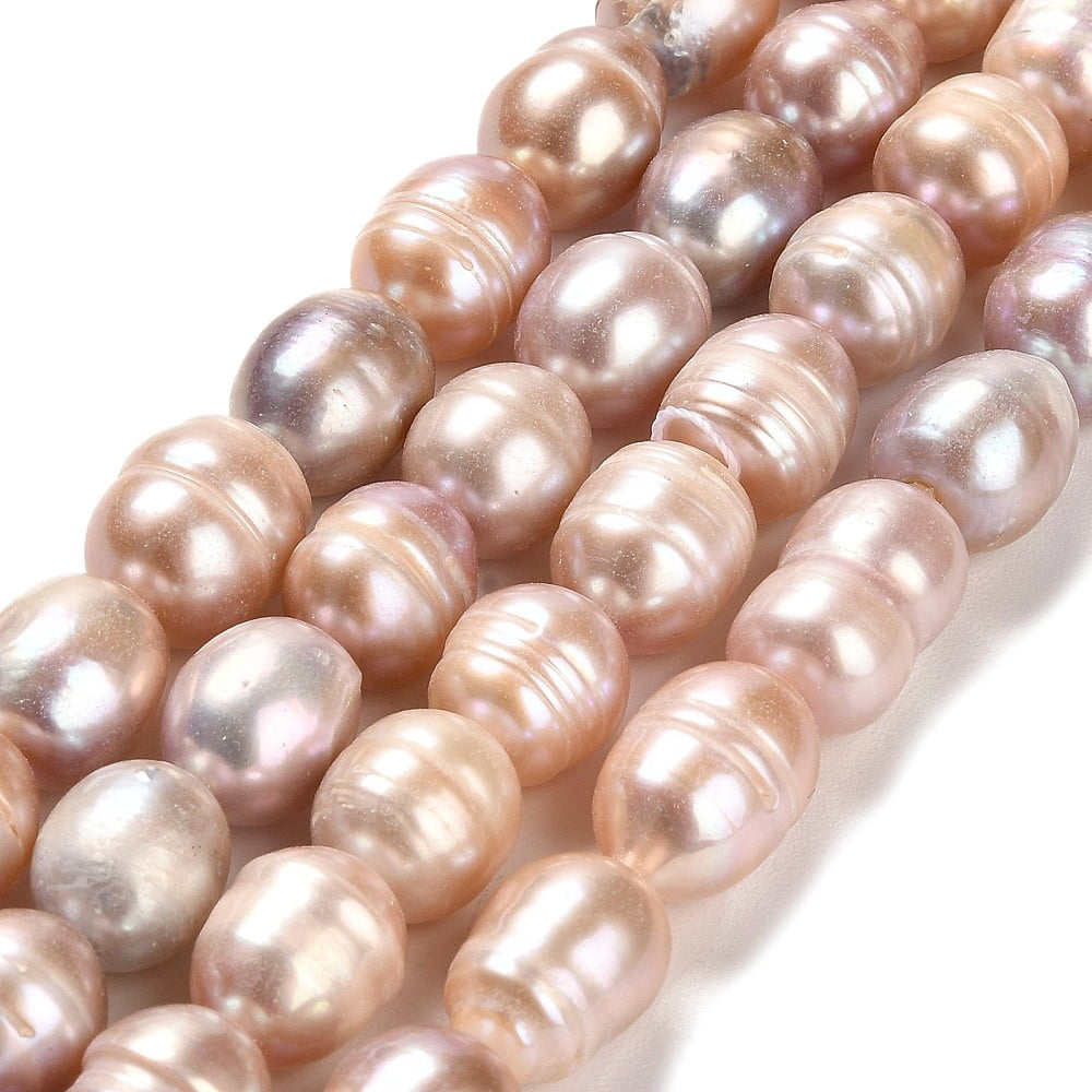 1Strand Natural Cultured Freshwater Pearl Beads Strands Rice Grade AB Rosy Brown 12~14x11~12mm Hole: 0.6mm about 29~31pcs/strand 14.57~14.96''(37~38cm)