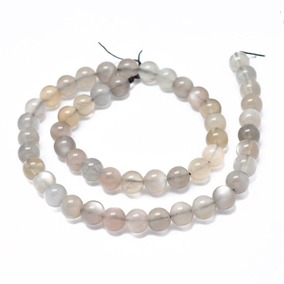 1Strand Natural Grey Moonstone Beads Strands Round 4mm Hole: 0.4mm about 98~100pcs/strand 15.7 inch(40cm)