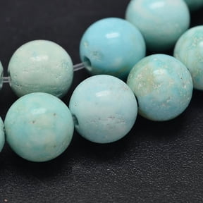 1Strand Natural Howlite Beads Strands Dyed & Heated Round Turquoise 10mm Hole: 1mm 39pcs/strand 15.5 inch(39.4cm)