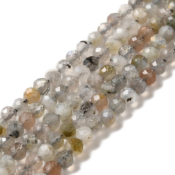 1Strand Natural Labradorite Beads Strands Faceted Round 3mm Hole: 0.6mm about 125pcs/strand 15.35''(39cm)
