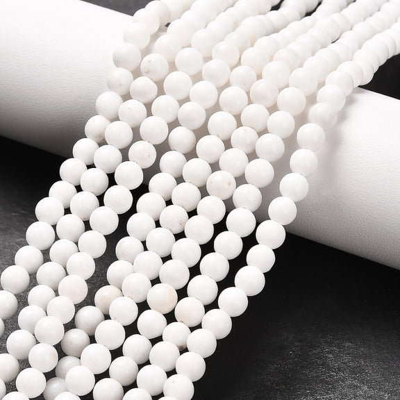 1Strand Natural Mashan Jade Round Beads Strands Dyed & Heated White 4mm Hole: 1mm 98pcs/strand 15.7 inch