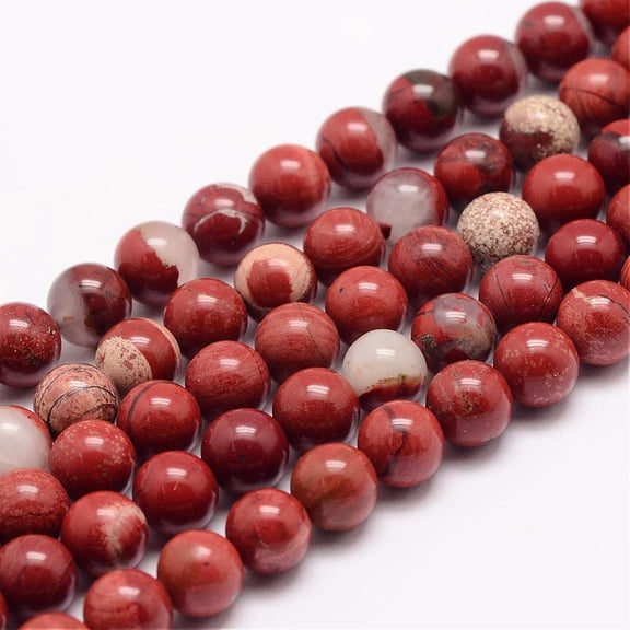 1Strand Natural Red Jasper Bead Strands Round 10mm Hole: 1mm about 38pcs/strand 15.5 inch