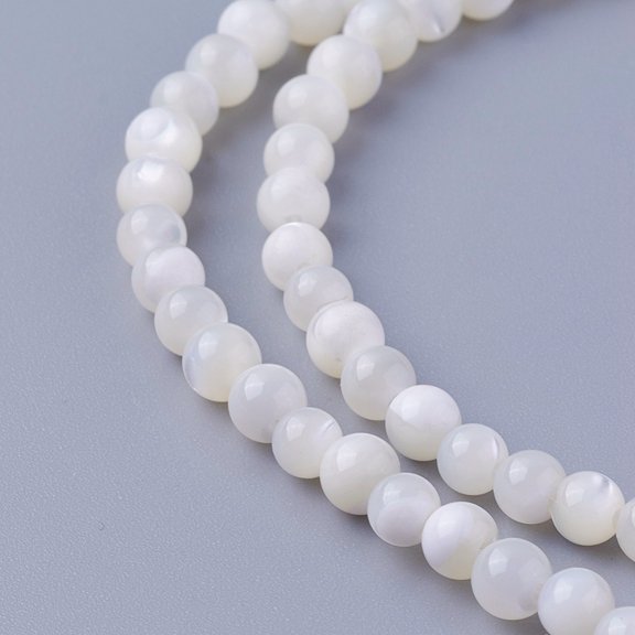 1Strand Natural Shell Beads Strands Round 3.7~4.5mm Hole: 0.8mm about 103pcs/strand 15.86 inch(40.3cm)