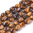 thumbnail image 1 of 1Strand Natural Tiger Eye Beads Strands Tumbled Stone Nuggets 5.5~10.5x5.5~7x2.5~6.5mm Hole: 0.8mm 54pcs/strand 15.94 inch(40.5cm), 1 of 4