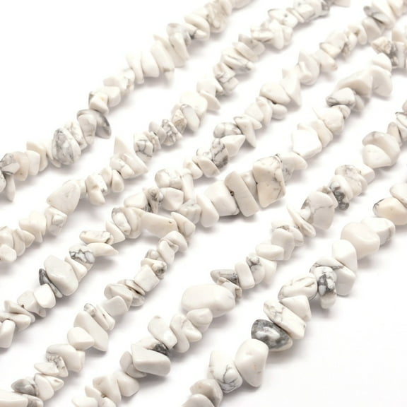 1Strand Synthetic White Howlite Chip Bead Strands Dyed 5~8x5~8mm Hole: 1mm 31.5 inch